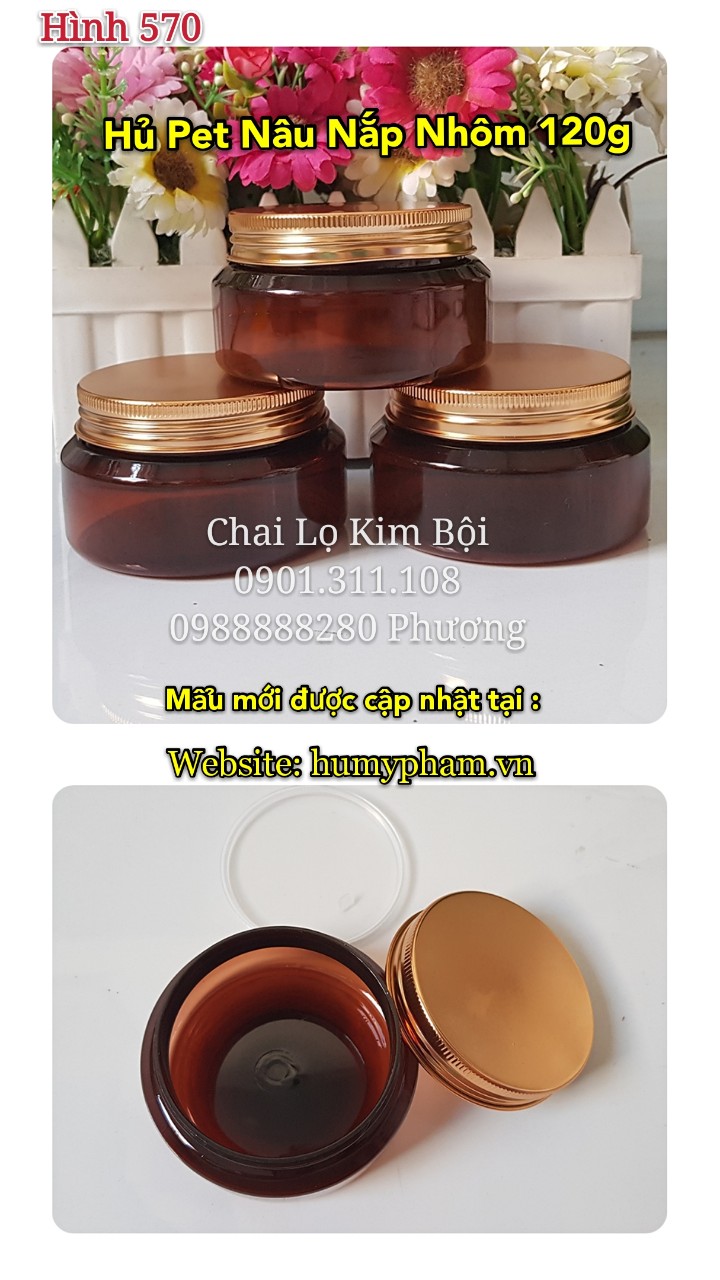 hủ pet nâu nắp nhôm